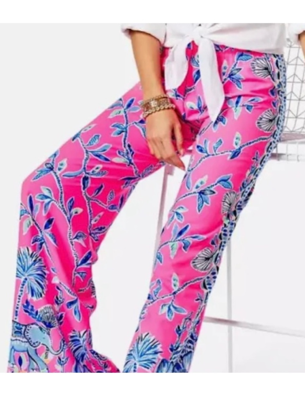 Lilly Pulitzer Bal Harbour Palazzo Pants - Pink Isle Slathouse Jungle